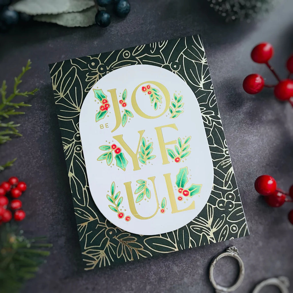 Joyful Glimmer Hot Foil Plate from the De-Light-Ful Christmas Collection by Yana Smakula - Spellbinders