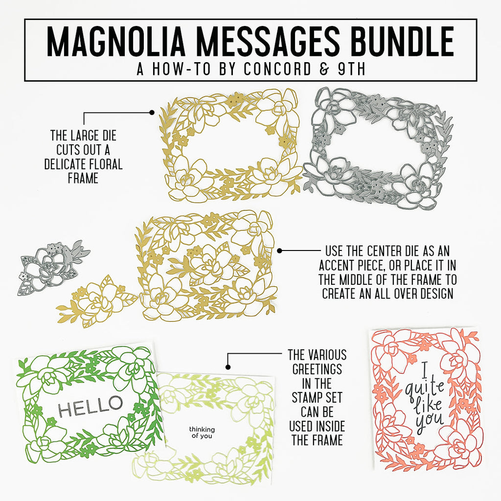 Magnolia Messages Clear Stamps - Concord & 9th