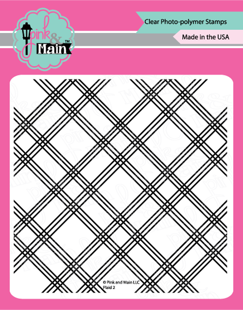 Plaid 2 - 6x6" clear stamp - Pink and Main