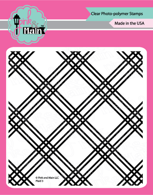 Plaid 3 - 6x6" clear stamp - Pink and Main