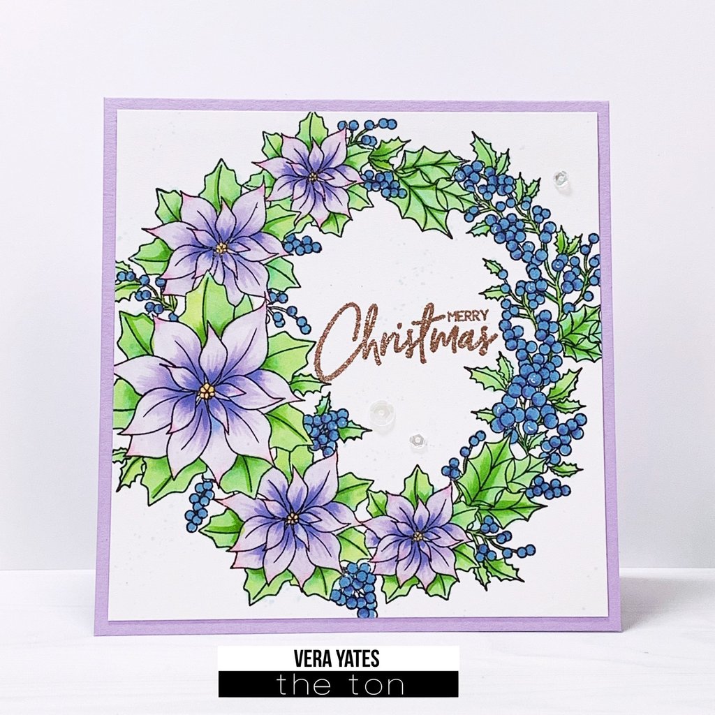 Poinsettia Wreath - The Ton Stamps