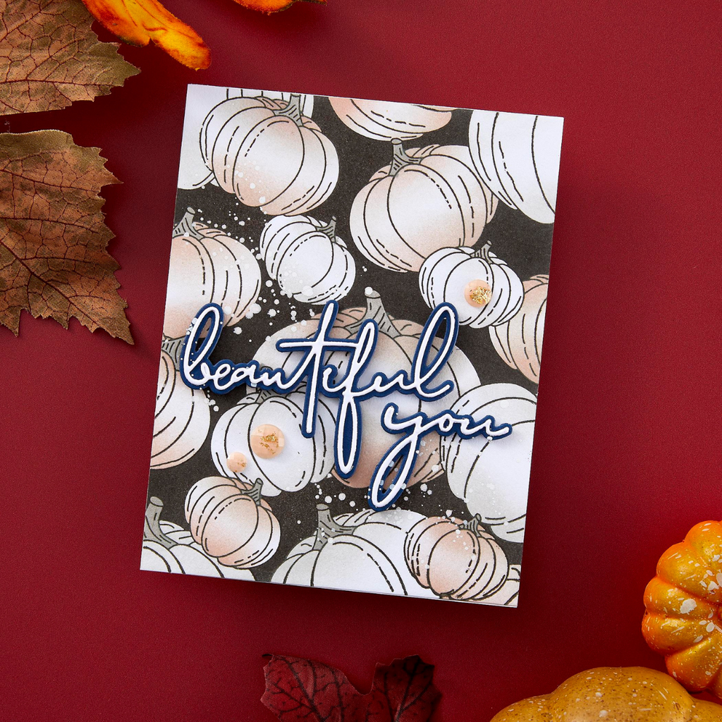 BetterPress Society - September 2024 Layered Raining Pumpkins - Spellbinders