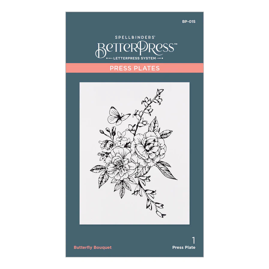 Butterfly Bouquet Press Plate from the BetterPress Collection - Spellbinders