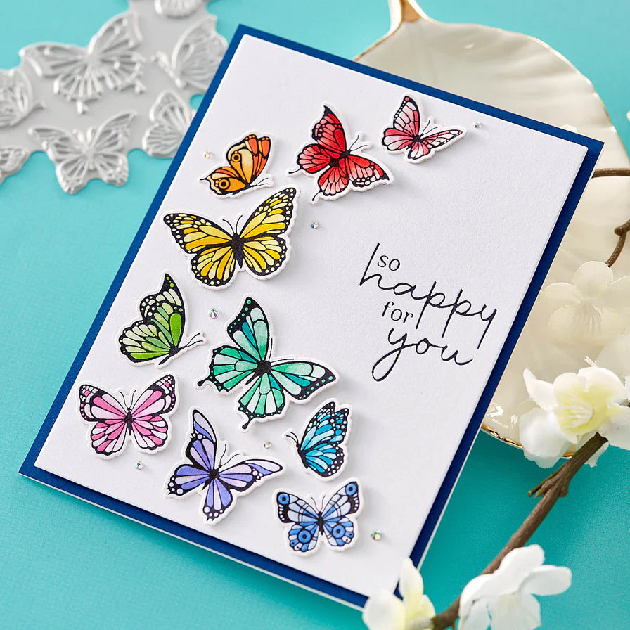 Butterfly Swirl Press Plate and Die Set from the BetterPress Collection - Spellbinders