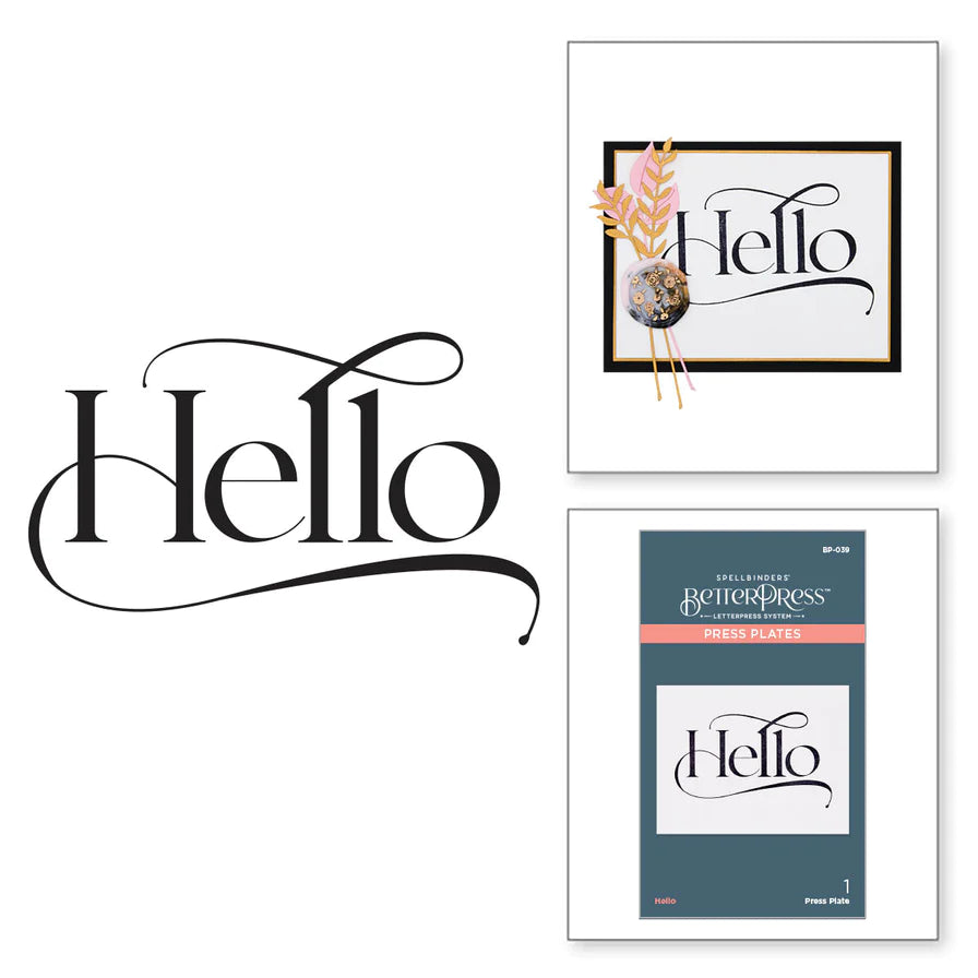 Hello Press Plate from the BetterPress Collection - Spellbinders