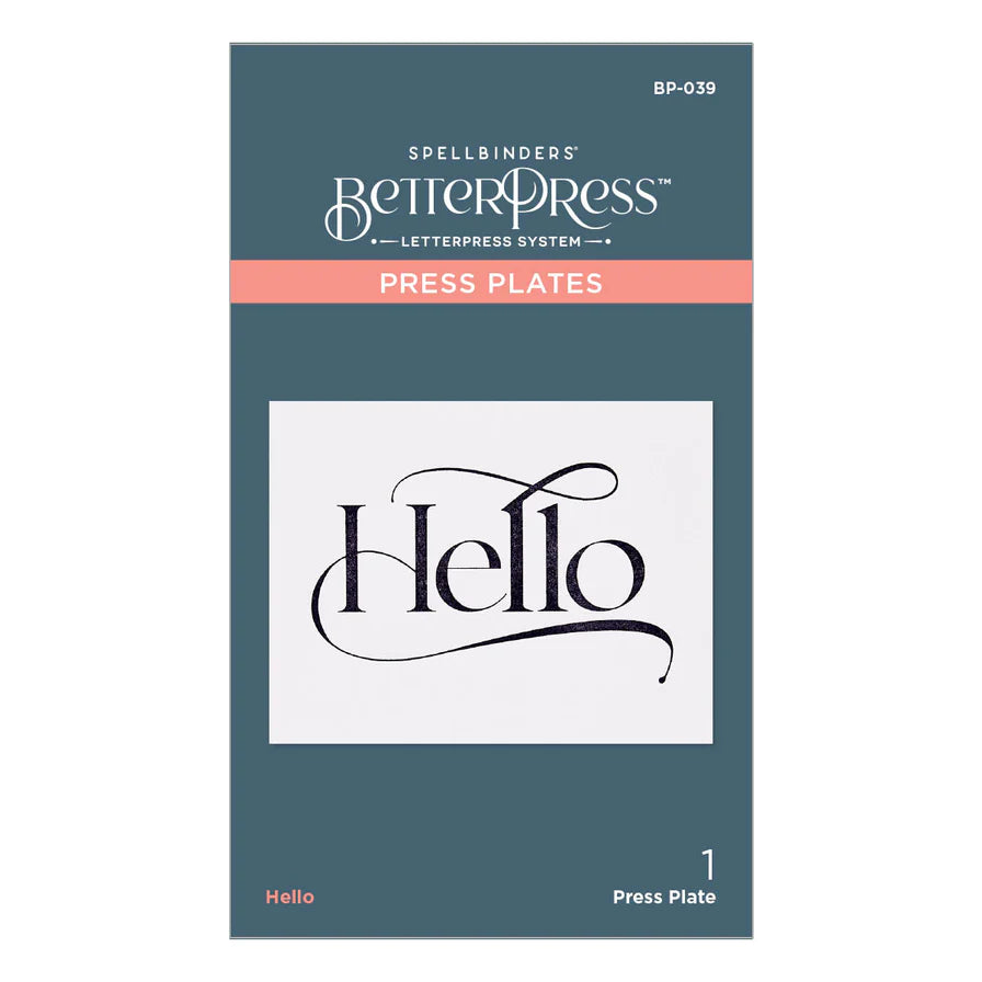 Hello Press Plate from the BetterPress Collection - Spellbinders