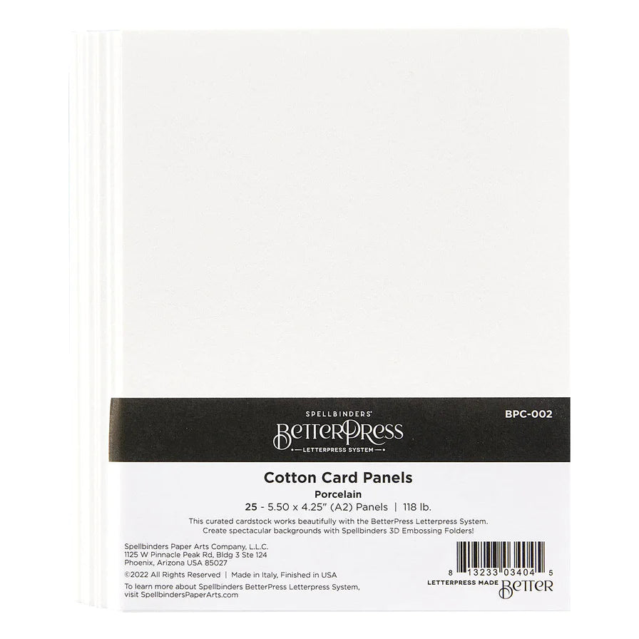 Porcelain A2 Cotton Card Panels from the BetterPress Collection (25 Pack) - Spellbinders