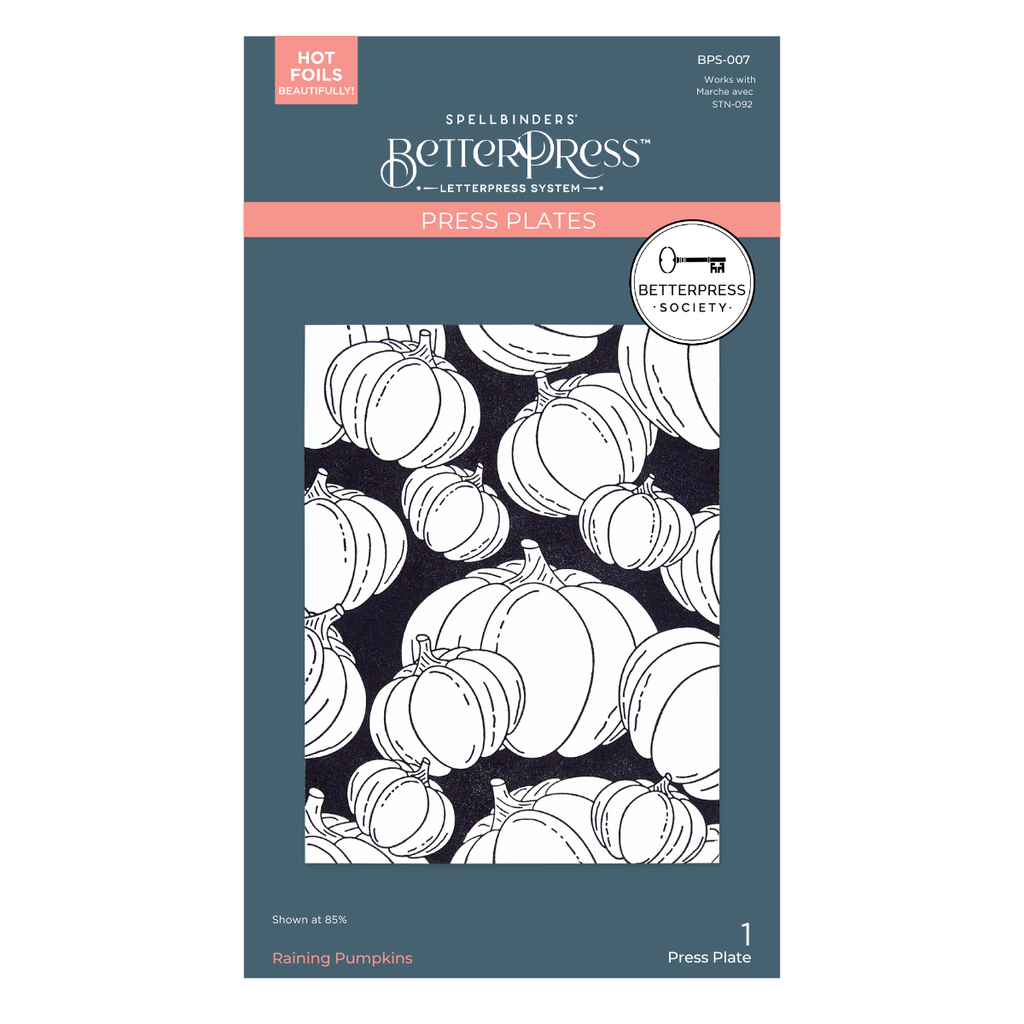 BetterPress Society - September 2024 Layered Raining Pumpkins - Spellbinders