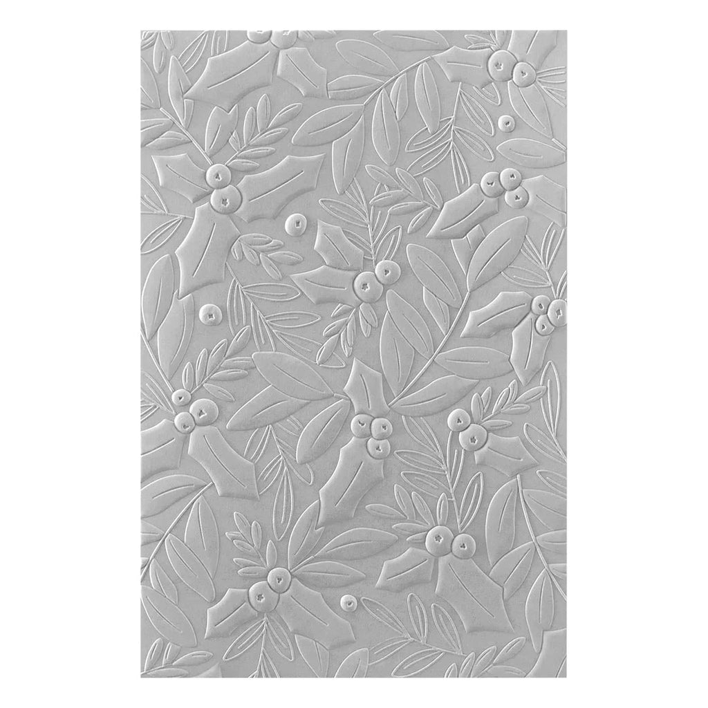 Holly & Foliage 3D Embossing Folder from the De-Light-Ful Christmas Collection by Yana Smakula - Spellbinders