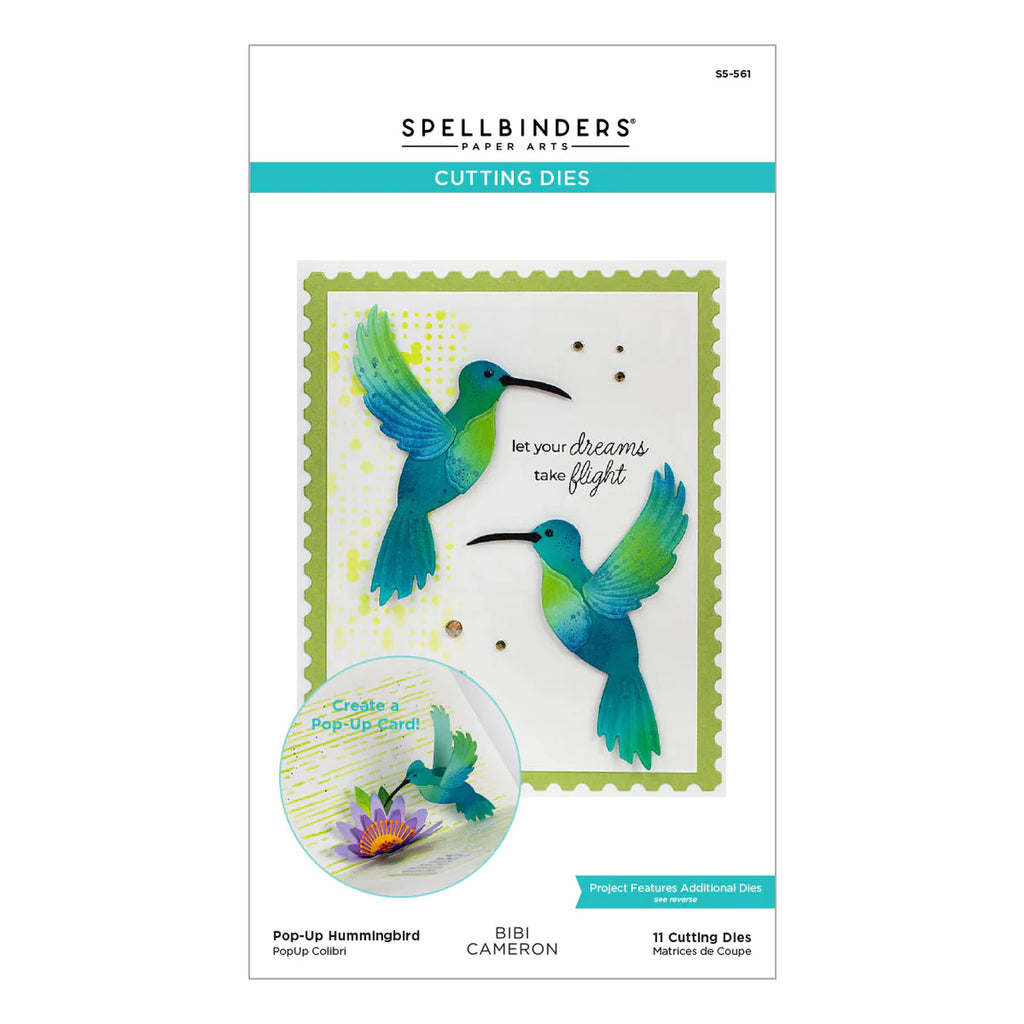 Pop Up Hummingbird Etched Dies from the Bibi's Hummingbirds Collection - Spellbinders