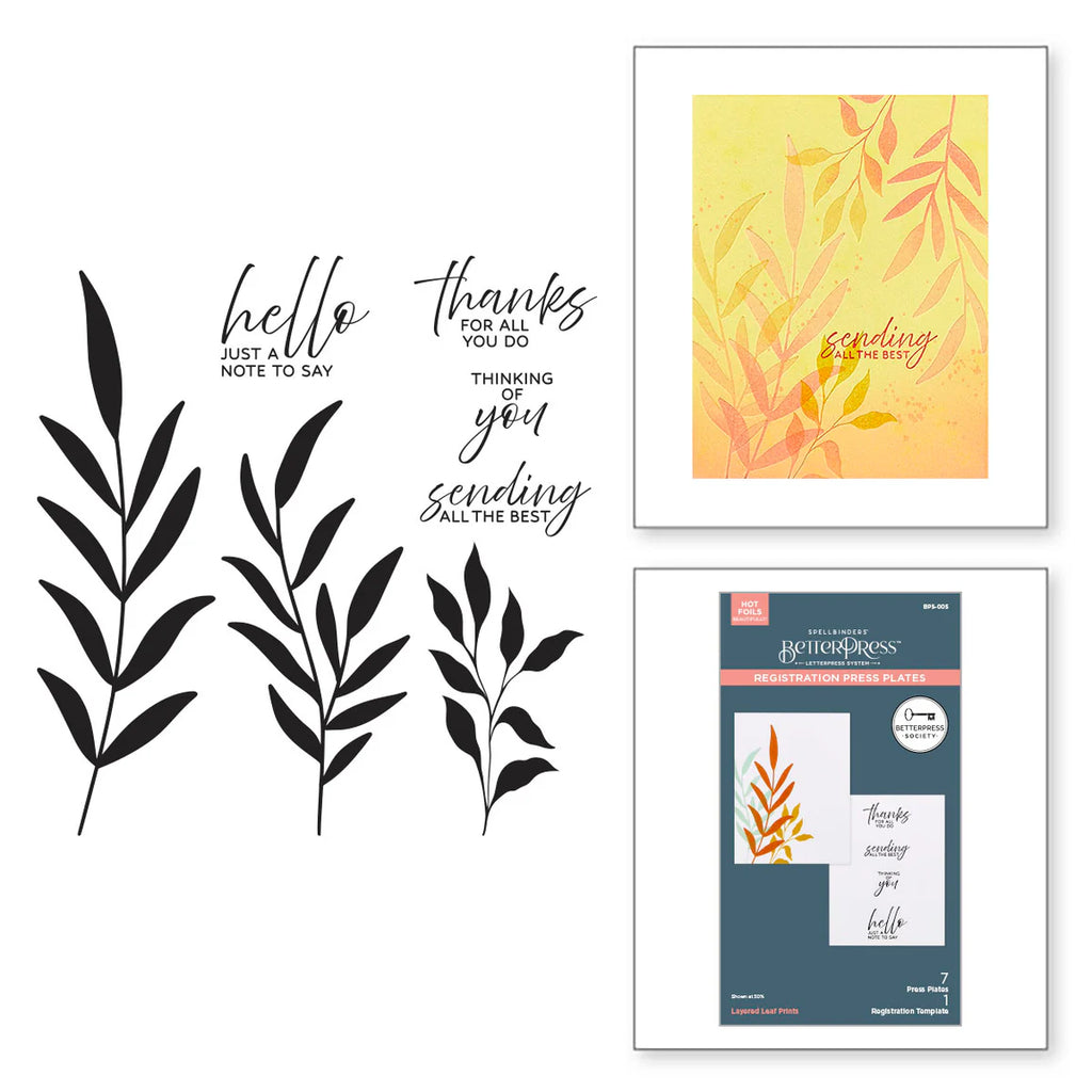 BetterPress Society - August 2024 Layered leaf Prints - Spellbinders