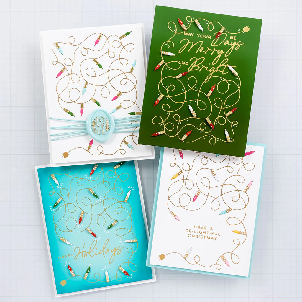 De-Light-Ful Christmas Glimmer Hot Foil Plate and Die Set from the De-Light-Ful Christmas Collection by Yana Smakula - Spellbinders