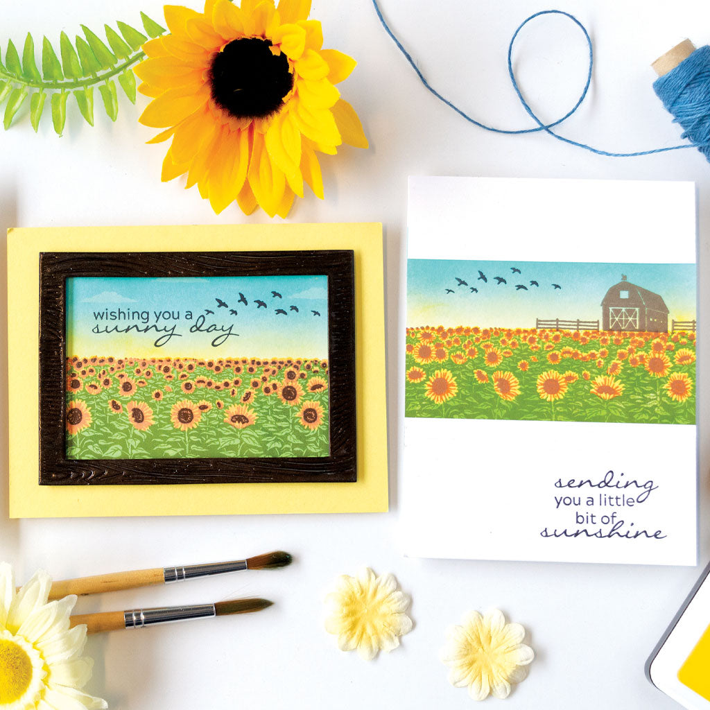 Sunflower Field Heroscapes Clear Stamps