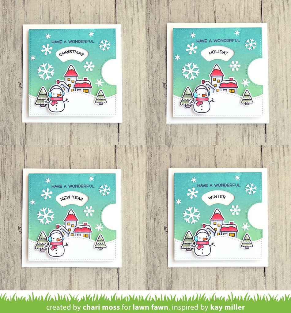 Reveal Wheel Holiday Sentiments - Lawn Fawn Clear Stamps
