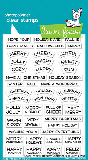 Reveal Wheel Holiday Sentiments - Lawn Fawn Clear Stamps
