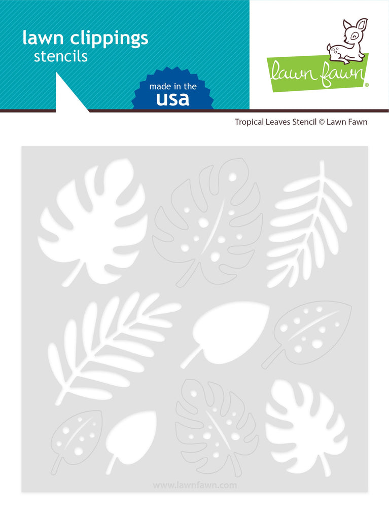 Tropical Leaves Stencil - Lawn Fawn Lawn Clippings