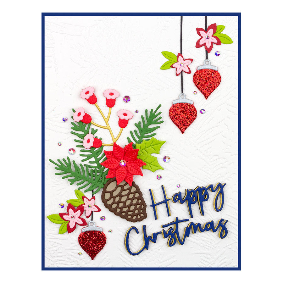 Christmas Blooms Etched Dies From the Tis The Season Collection - Spellbinders