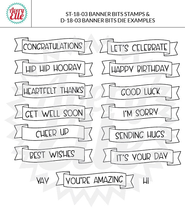 Banner Bits - clear stamps