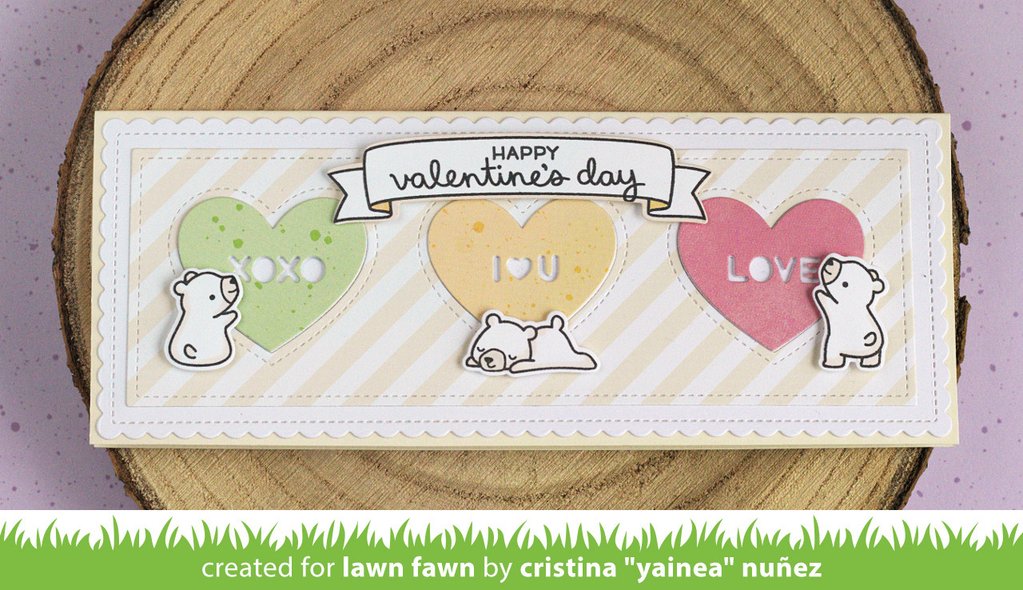 Scalloped Slimline Dies with Hearts - Landscape - Lawn Fawn
