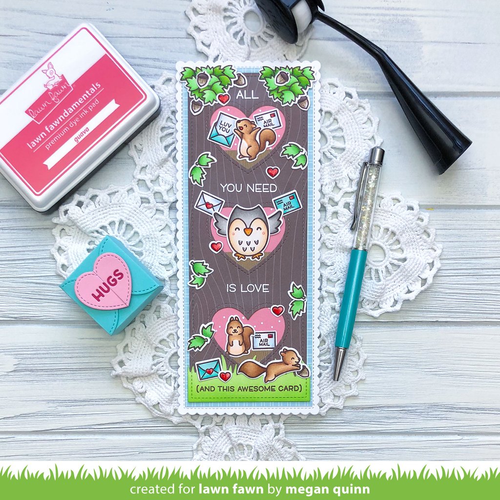 Scalloped Slimline Dies with Hearts - Portrait - Lawn Fawn