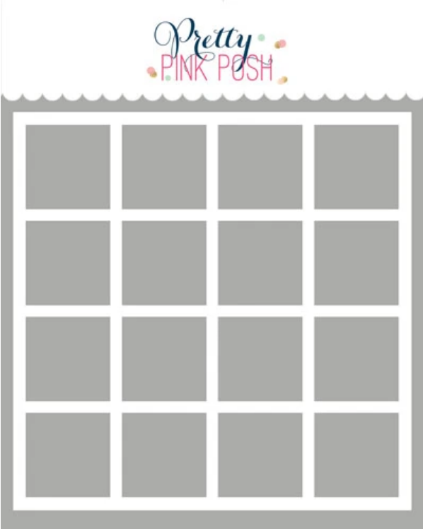 Grid Stencil - Pretty Pink Posh