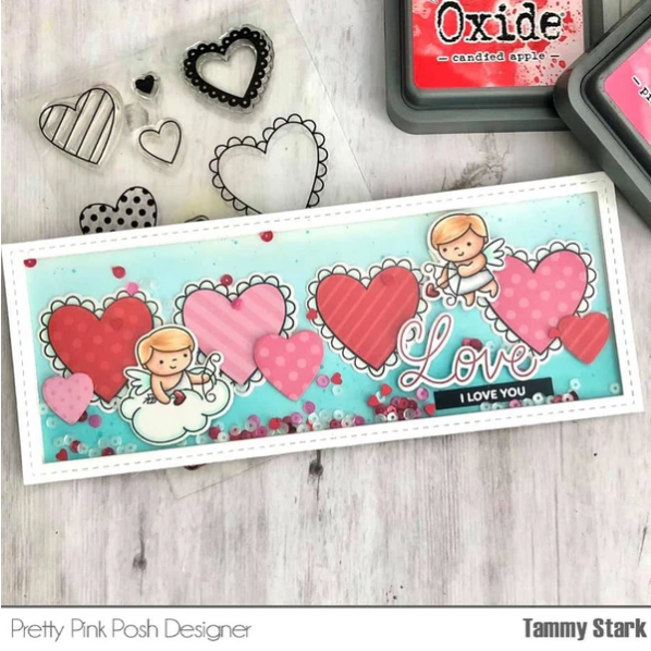 Valentine Hearts Clear Stamps - Pretty Pink Posh