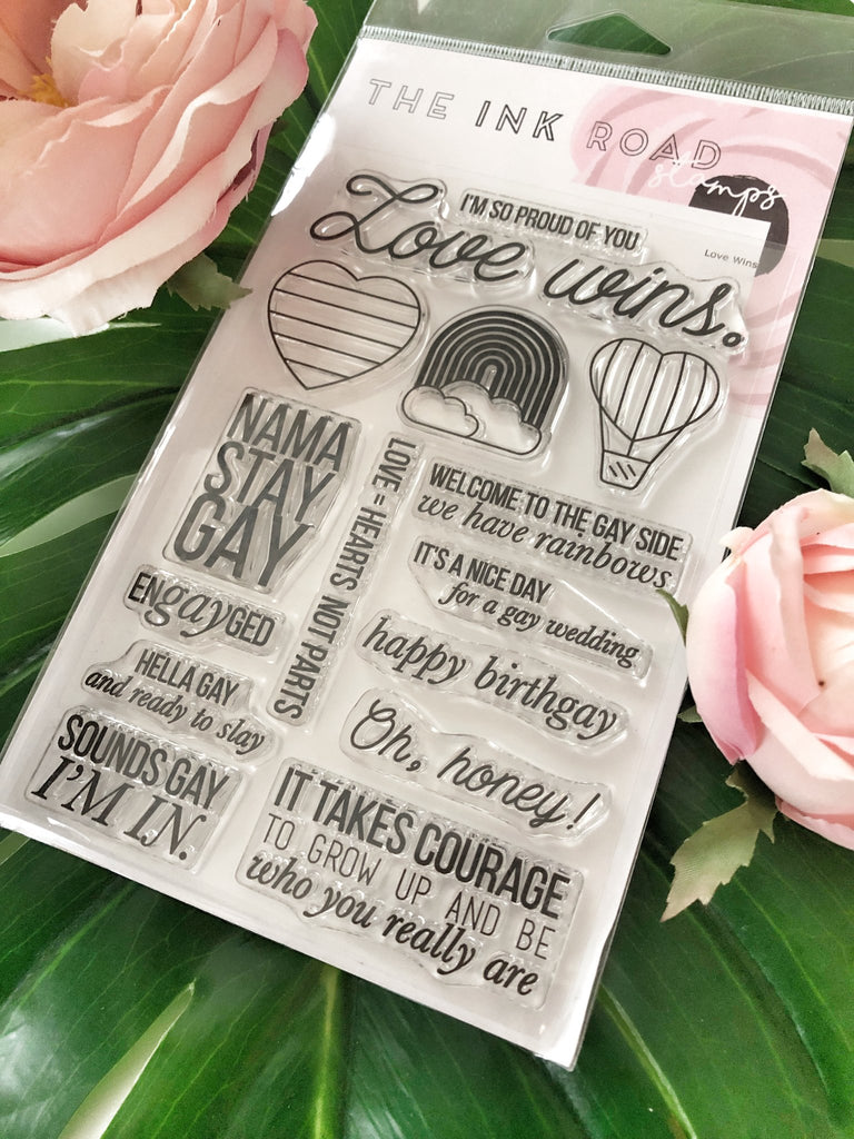 Love Wins Pride Clear Stamp Set | Ink Road Stamps
