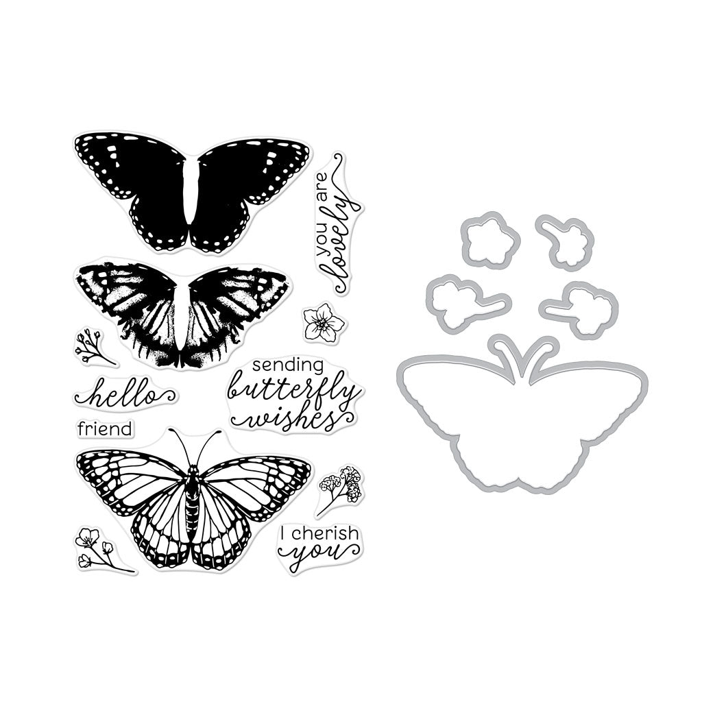Monarch Butterfly Colour Layering stamp and die bundle