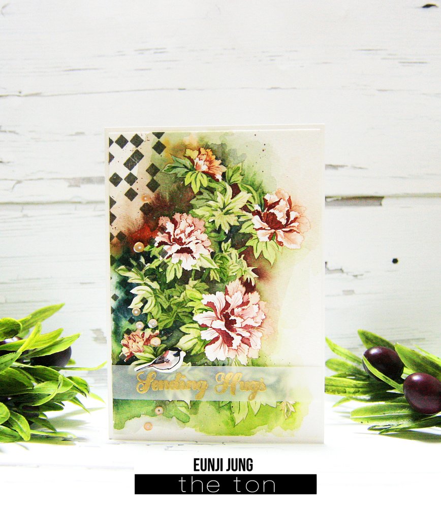 Nesting Peonies - The Ton Stamps