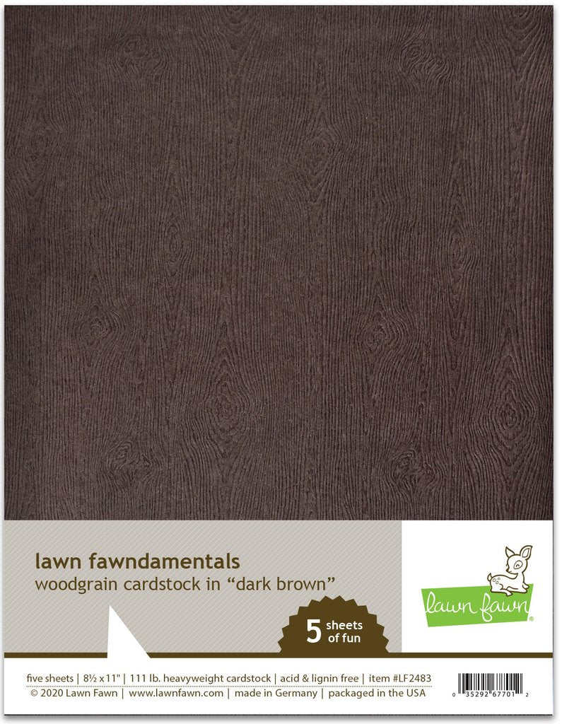 Woodgrain Cardstock Dark Brown - Lawn Fawn